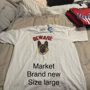 Market White 'Beware' Graphic Tee